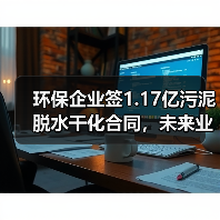 环保企业签1.17亿污泥脱水干化合同,未来业绩提升?(图1) 环保企业签1.17亿污泥脱水干化合同,未来业绩提升?(图1)